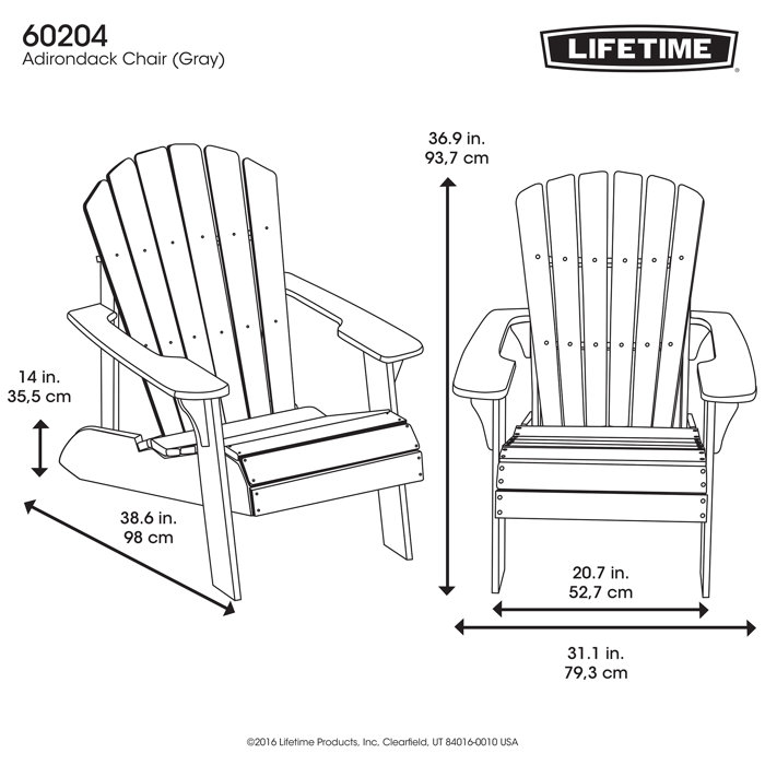 Lifetime Plastic/Resin Adirondack Chair & Reviews Wayfair